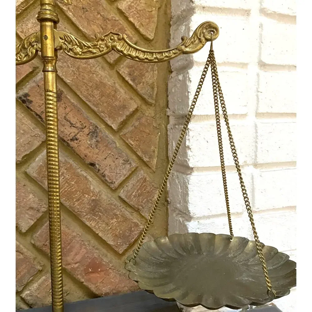 Vintage Brass Scales with‎ Eagle Finial Americana Military